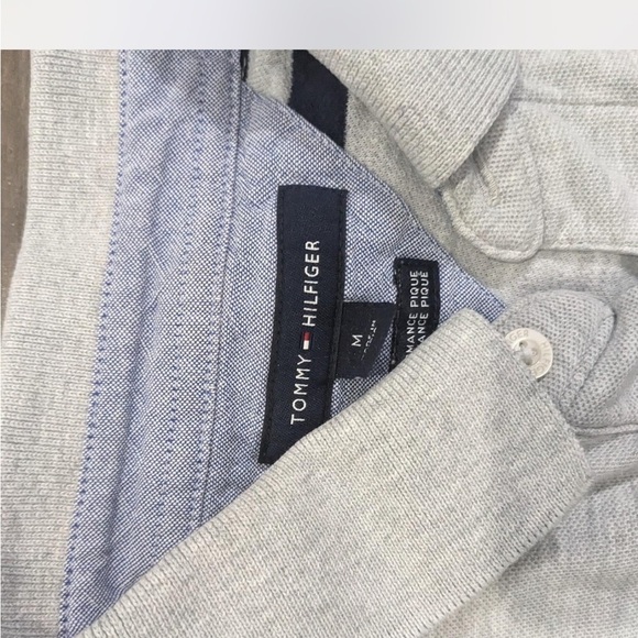 Tommy Hilfiger Gray and Blue Polo Shirt Classic Design - Picture 3 of 3